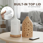 Essential Oil Diffuser,7.1''x3.5'' Diffusers with 3 Aromatherapy Oils Set,Small 200ml Desk Humidifier with 7 LED Colors Night Lights,Waterless Auto-Off for Office Home Decor Gift (Star)