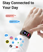 Amzhero Health Fitness Tracker with 24/7 Heart Rate, Blood Oxygen, Blood Pressure, Sleep Tracker, 5ATM Waterproof Activity Trackers with Step Tracker, Pedometer (S & L Bands Included)