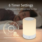 Night Lights, White Noise Machine – 20 Non-Looping Sleep Sounds, Rechargeable Battery, Touch Control, 6 Timers & Memory Function | Portable Sound Machine for Baby, Adults, Nursery, Travel