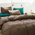 Luxlovery Brown Comforter Set Full Mocha Brown Bedding Comforter Set Chocolate Color Solid Blanket Quilts 3 Piece Chestnut Color Soft Cozy Breathable Bedding Set for Women Men