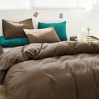 Luxlovery Brown Comforter Set Men King Mocha Bedding Comforter Set King Size Chocolate Color Solid Soft Breathable Blanket Quilts Chestut Brown Bedding Set King Size