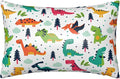 Imitation Silk Pillow Case for Hair and Skin Cute Cartoon Dinosaur Queen Size 1 Pack Satin Pillow Cases with Zipper Super Soft Pillow Cover for Women Bed Sleeping, 20x30 Inches