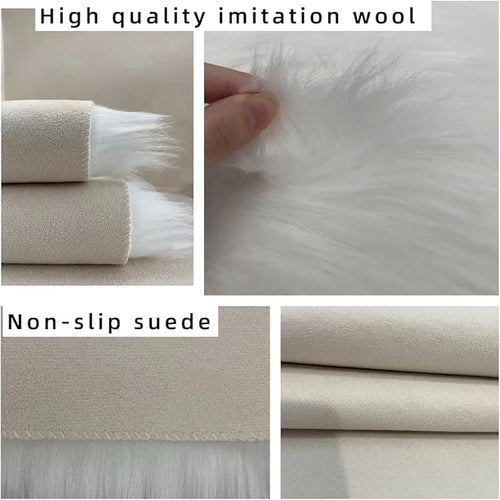 12 Inch White Square Faux Fur Rug, Small Product Photography Background, Perfect for Jewelry, Mini Bags, Nail Art, Small Vases and Other Desktop Photography (1pcs)
