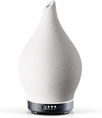 Porseme 150ml Essential Oil Diffuser Ceramic Color Changing Aroma Air Diffusers Aromatherapy Ultrasonic Cool Mist Humidifier 6 Running Hours for Sleeping Yoga Office Spa(White Ceramic, Black Base)