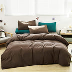 Cottonight Brown Comforter Set California King Bedding Set Solid Modern Chocolate Color Blanket Quilts Soft Fashion Solid Cal King Set for Women Men