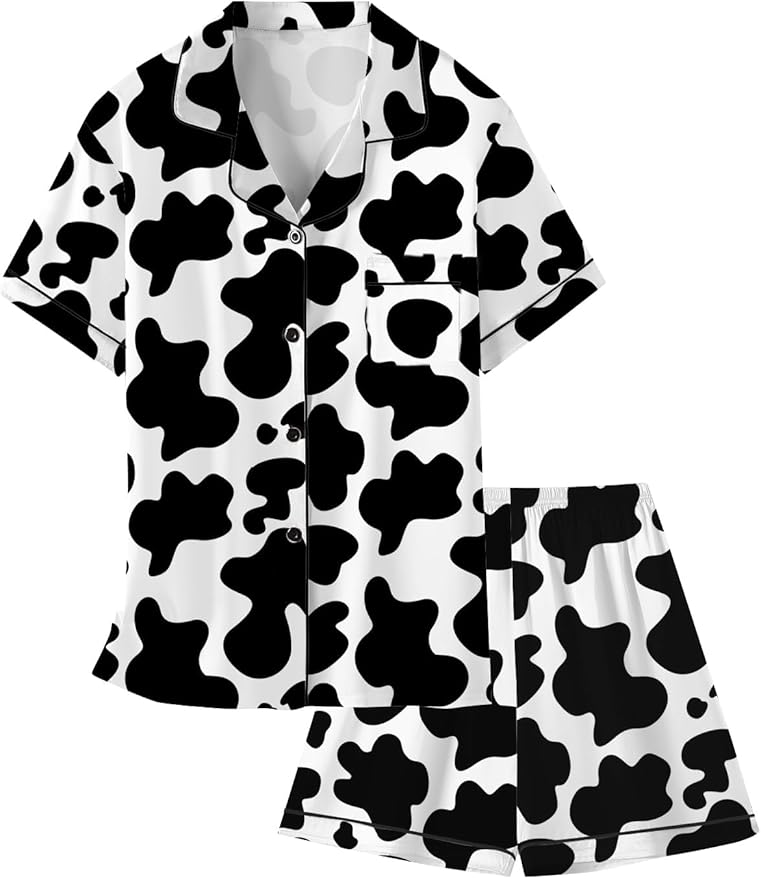 Girls & Womens Satin Pajamas Set, Silk Button-Down Sleepwear 2 Piece Nightwear, 3 Years - Women XXL