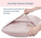 BEDELITE Satin Pillowcase for Hair and Skin, Super Soft and Cooling Similar to Silk Pillow Cases 2 Pack with Envelope Closure, Gift for Women Men(20"x30" Queen Size, Lotus Pink)