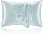 BEDELITE Satin Pillowcase for Hair and Skin, Super Soft and Cooling Similar to Silk Pillow Cases 2 Pack with Envelope Closure, Gift for Women Men(20"x26" Standard Size, Stone Blue)