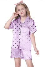 Girls & Womens Satin Pajamas Set, Silk Button-Down Sleepwear 2 Piece Nightwear, 3 Years - Women XXL