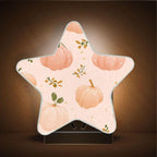 susiyo Plug in Night Light Autumn Pattern Peach Color Pumpkins Cute Star Shape Nightlight for Bedroom Hallway Stairs