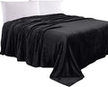 Elegant Comfort Luxury Velvety Feel Blanket, All-Season Lightweight Blanket, Ultra Plush, Soft, Cozy-Fuzzy Flannel Fleece for Couch, Sofa, Bed, Travel, Solid Design, King/California King, Black