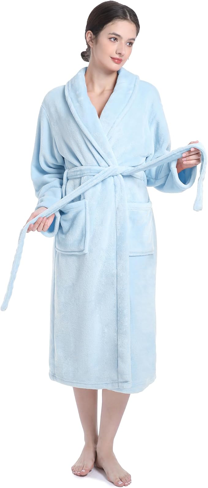 Plush Soft Robes for Women, Premium Fleece Womens Robe Cozy Warm Bathrobe