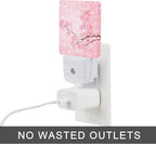 Cherry Blossoms Night Light,Spring Flower Night Lights Plug into Wall with Dusk to Dawn Light Sensors 0.5W Dim Night-Lights for Bedroom