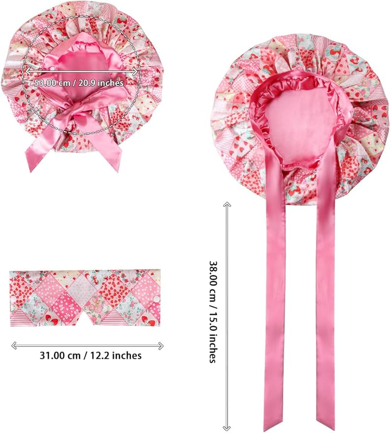 Double Layer Satin Bonnet with Detachable Eye Mask Night Cap for Curly Braids Hair Reduces Frizz Locks in Moisture