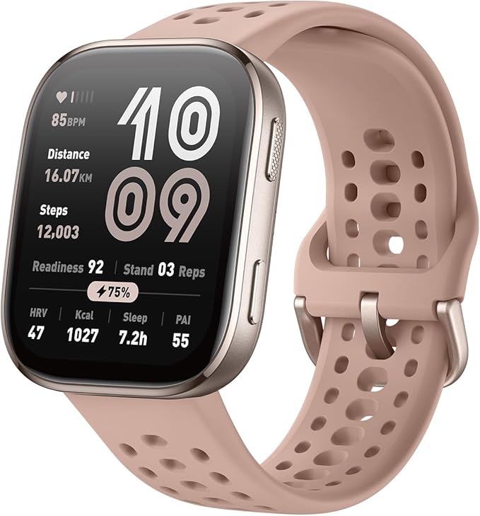 Amazfit Bip 6 Smart Watch 46mm, 14 Day Battery, 1.97" AMOLED Display, GPS & Free Maps, AI, Bluetooth Call & Text, Health, Fitness & Sleep Tracker, 140+ Workout Modes, 5 ATM Water-Resistance, Blush