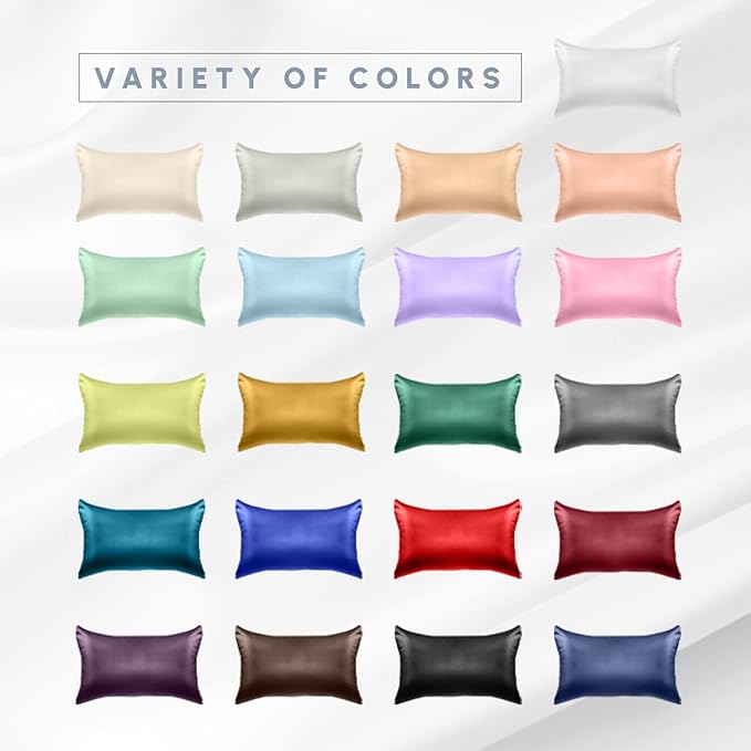 Elegant Comfort 4-Pack King Size Viscose Satin Pillowcase Set with Hidden Zipper Closure, Silky Smooth for Hair and Skin Care, Gray