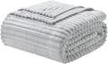 Nestl Blanket Twin Size for Bed - Cozy Warm Fuzzy Blankets for Women, Plush Small Fleece Throws for Girls - Silver Grey, 66 x 90 Inches