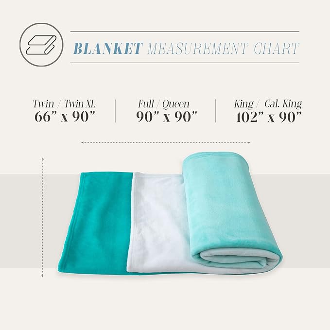 Elegant Comfort Luxury Velvety Feel Blanket, All-Season Lightweight Blanket, Ultra Plush, Soft, Cozy-Fuzzy Flannel Fleece for Couch, Sofa, Bed, Travel, Ombre Design, Full/Queen, Tiffany