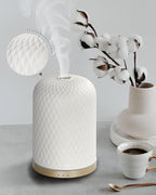 Onaboviva Essential Oil Diffuser - 2.4MHz Ultrasonic Ceramic Diffuser for Home, 110ml, 1/2/3H Mist Timer, Silent (≤25dB), Waterless Auto-Off, Aromatherapy Diffuser with USB Cable