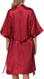 Women's Satin Robe Sets 2 Piece Nightgown Silk Pajama Sexy Floral Lingerie Lace Cami Sleepwear Night Robes