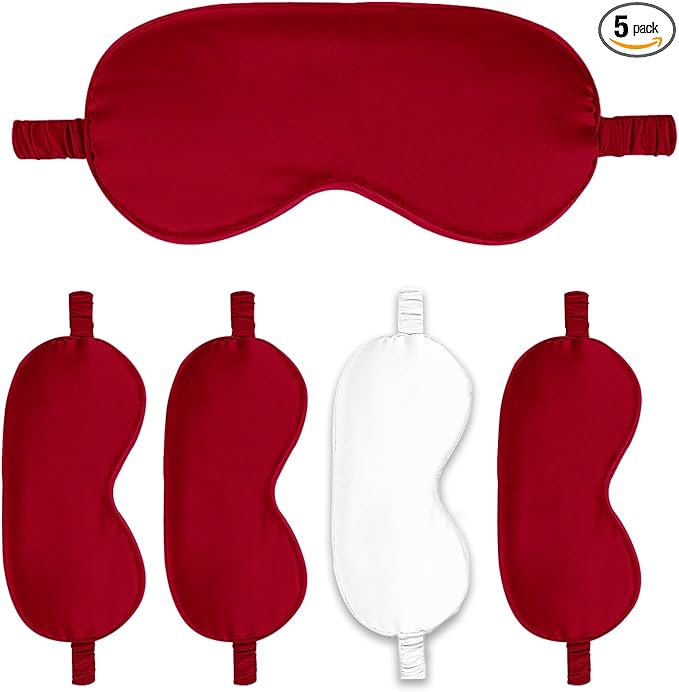 Sleep Masks 5PACK Silk Eyes Cover Satin Eye Mask Silky Blackout Soft Blindfold Sleeping Eyeshades Covers Bridesmaid Gifts