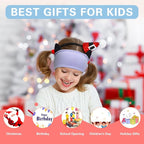 Joythink Kids Bluetooth Headband Headphones Sleep Mask Wireless Earphones Built in Thin Speaker Adjustable Sports Headset Sleep Headband for Girls Boys Toddler Children Baby Travel Study Purple