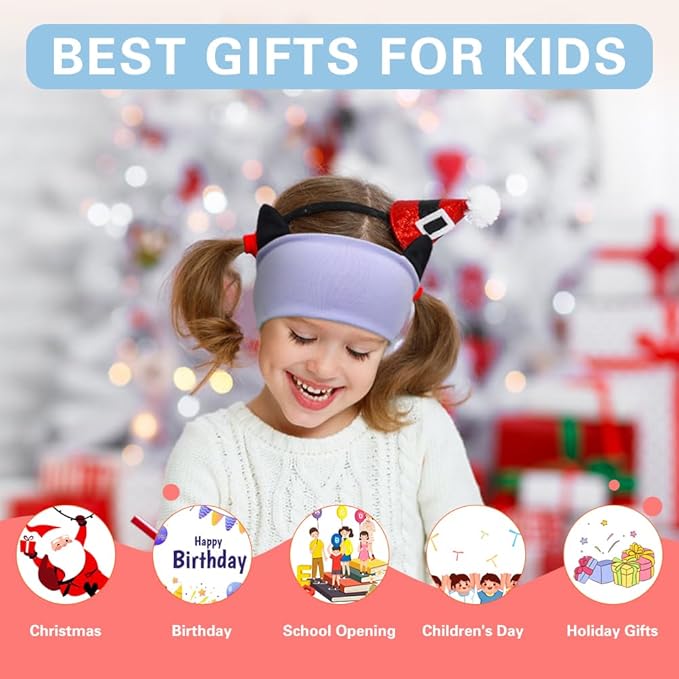 Joythink Kids Bluetooth Headband Headphones Sleep Mask Wireless Earphones Built in Thin Speaker Adjustable Sports Headset Sleep Headband for Girls Boys Toddler Children Baby Travel Study Purple
