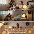 Mydethun 3.5 Inch 3D Moon Lamp – Birthday Gifts for Women, Mood Lighting w/Ceramic Base, White Elephant Gifts for Teenage Girls, White/Yellow Touch-Dimmable LED Night Light for Kids Room