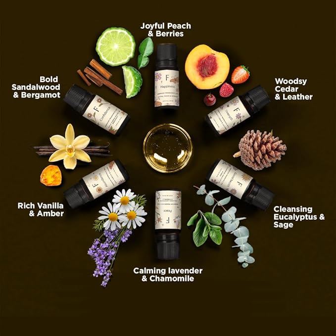Folkulture Essential Oils Set for Diffuser | Manifestation & Mindfulness Aromatherapy | Set of 6 Calming Home Fragrance Oils - Sandalwood, Vanilla, Eucalyptus, Chamomile & More | 11:11 Make a Wish
