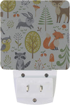 Plug-in Night Light Lamp Cute Woodland Animals Trees Mushrooms Berries Dusk-to-Dawn Sensor LED Nightlight Smart Light Automatically Lights Bedroom, Bathroom, Kitchen, Hallway, Stairs, Energy