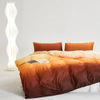 Luxlovery Orange Gradient Velvet Comforter Twin Women Girls Sunset Color Fluffy Flannel Bedding Comforter Set Art Style Sherpa Quilts Blanket Soft Warm Winter Bedding Set for Twin Bed