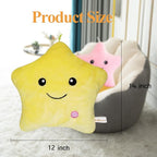 Twinkle Star Pillow, Decorative Throw Pillows LED Night Light Up Pillow Stuffed Animal Plush Toys Cute Pillows for Kids Girls Birthday Christmas Valentine,Yellow Soft Pillow Cushions