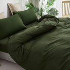 CLOTHKNOW Dark Green Twin/Twin XL Comforter Set Green Bedding Comforter Sets Boys Girls Comforter Soft Military Comforter with 2 x Pillow Cases