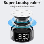 Alarm Clock Sound Machine White Brown Noise Machine with 30 Sleeping Sounds for Baby Kids Adults Night Light Bedroom 2 Alarms Backup Battery 32-Level Vol 15 Wake up Sounds for Mild Heavy Sleeper