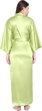Silk Robes for Women Ankle Length Satin Kimono Robes with Belt Bridemaids Sleepwear Bachelorette Nightgown