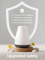InnoGear Essential Oil Diffuser, Ultrasonic Diffusers for Home Aromatherapy Humidifier for Bedroom Room 7 Colors LED 2 Mist Mode Auto Off, Brown Base