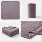 Fleece Blanket Full/Queen - 80x90 Inch Lightweight & Buttery-Soft Throw for Bed, Sofa, Camping | 300GSM Cloud-Touch Microfiber | Cozy Essentials for Travel & Movie Nights, (Fog Purple)