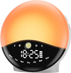 Wake Up Light Sunrise Alarm Clock for Bedrooms, Rechargeable Sound Machine Night Light, 28 Sleep Sounds, 12 Colors, Dual Alarms, White Noise Sound Machine for Baby and Adults