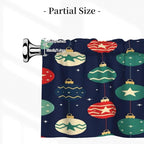 Christmas Ornaments Stars and Stripes Art Night Sky Background Curtain Valance 54x18in, Soft Peach Skin Polyester Window Treatment with 3in Rod Pocket, Light Filtering for Kitchen Bath