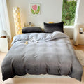 CLOTHKNOW Grey White Velvet King Size Comforter Set Gray Gradient Bedding Comforter Sets Soft Silver Comforter with 2 x Pillow Cases