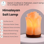 Spantik Tulip Shape Himalayan Pink Salt Lamp | Hand-Carved Rock Salt Flower Lamp | Natural Salt Night Light Desk Lamp for Home Office Decor | Himalayan Salt Lamps Sourced from Pakistan
