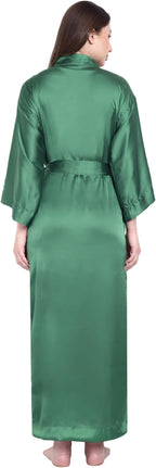 Silk Robes for Women Ankle Length Satin Kimono Robes with Belt Bridemaids Sleepwear Bachelorette Nightgown
