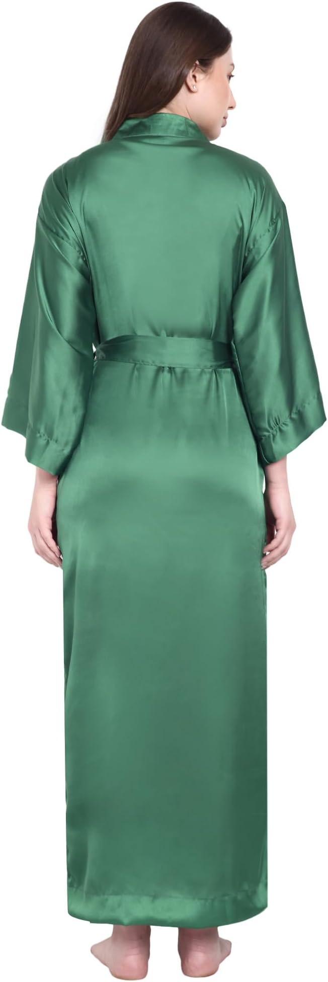 Silk Robes for Women Ankle Length Satin Kimono Robes with Belt Bridemaids Sleepwear Bachelorette Nightgown