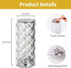 Crystal Lamp, Touching Control Table Lamp 16 Color Changing LED Rose Diamond Lamp River Silver Nightstand Night Light for Bedroom, Home Office, Bar Party, Christmas, Birthday Gifts (Large)