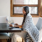 Nuzzie Original Knit Weighted Blanket- Breathable, Cooling, Hand Made Knit Throw Blanket for Sleep - Machine Washable, Stylish Decor Design (Misty Grey, King | 28lbs | 80"x80")