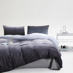 Luxlovery Black Grey Velvet Comforter King Gradient Fluffy Plush Flannel Bedding Set Men Women Sherpa Micromink Ink Winter Warm Blanket Quilts Warm Comforter Set King Size