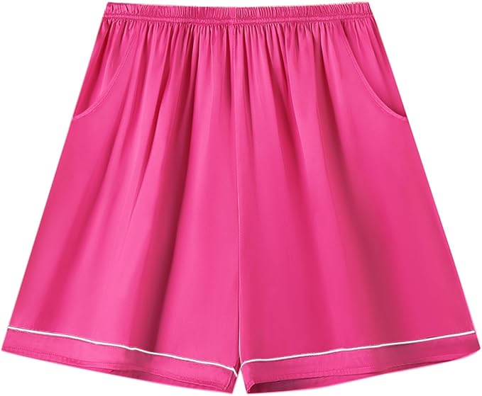 Girls & Womens Satin Pajamas Set, Silk Button-Down Sleepwear 2 Piece Nightwear, 3 Years - Women XXL