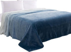 Elegant Comfort Luxury Velvety Feel Blanket, All-Season Lightweight Blanket, Ultra Plush, Soft, Cozy-Fuzzy Flannel Fleece for Couch, Sofa, Bed, Travel, Ombre Design, Twin/Twin XL, Blue