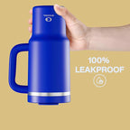 32 oz Tumbler with Handle and Straw: Stainless Steel Insulated Tumbler Keeps Cold for 24 Hours, Leakproof Travel Cup Fits in Cup Holder and BPA-Free,Royal Blue
