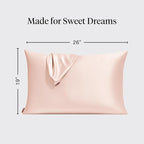 Kitsch Satin Pillowcase with Zipper for Hair & Skin - Softer Than Silk Pillow Cases, Smooth Cooling Satin Pillow Case, Wrinkle-Free, Machine Washable - Pillow Cases Standard Size (19x26) - Blush
